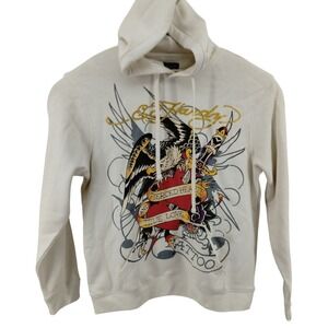 NWT Ed Hardy Hoodie Eagle Pierced Hearts True Love Tattoo Men's Size Medium